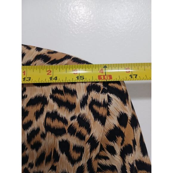 Leopard Blazer Power Jacket Sz 10 Animal Print Career Office Cocktail Luxe Punk - Picture 11 of 16